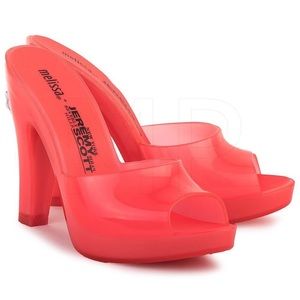 Jeremy Scott x Melissa Pink Inflatable Mule Heels